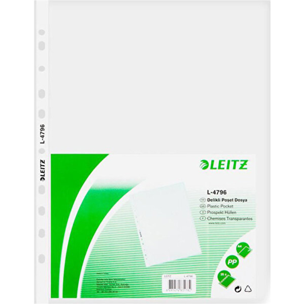 Leitz A4 Delikli Şeffaf Poşet Dosya L-4796T9 500 Adet Dosya Fiyatı