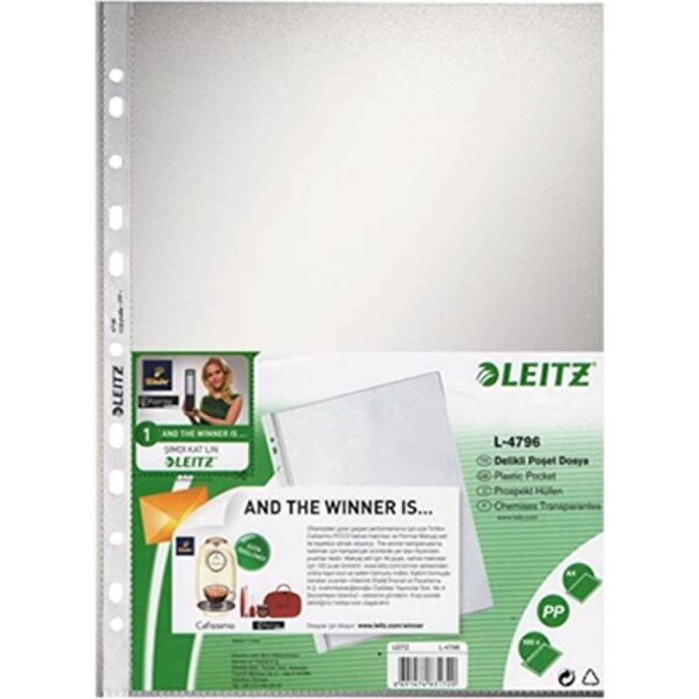 Leitz Poşet Dosya A4 11 Delikli (100 Adet) Buzlu 4796 - 100 Adet Dosya Fiyatı