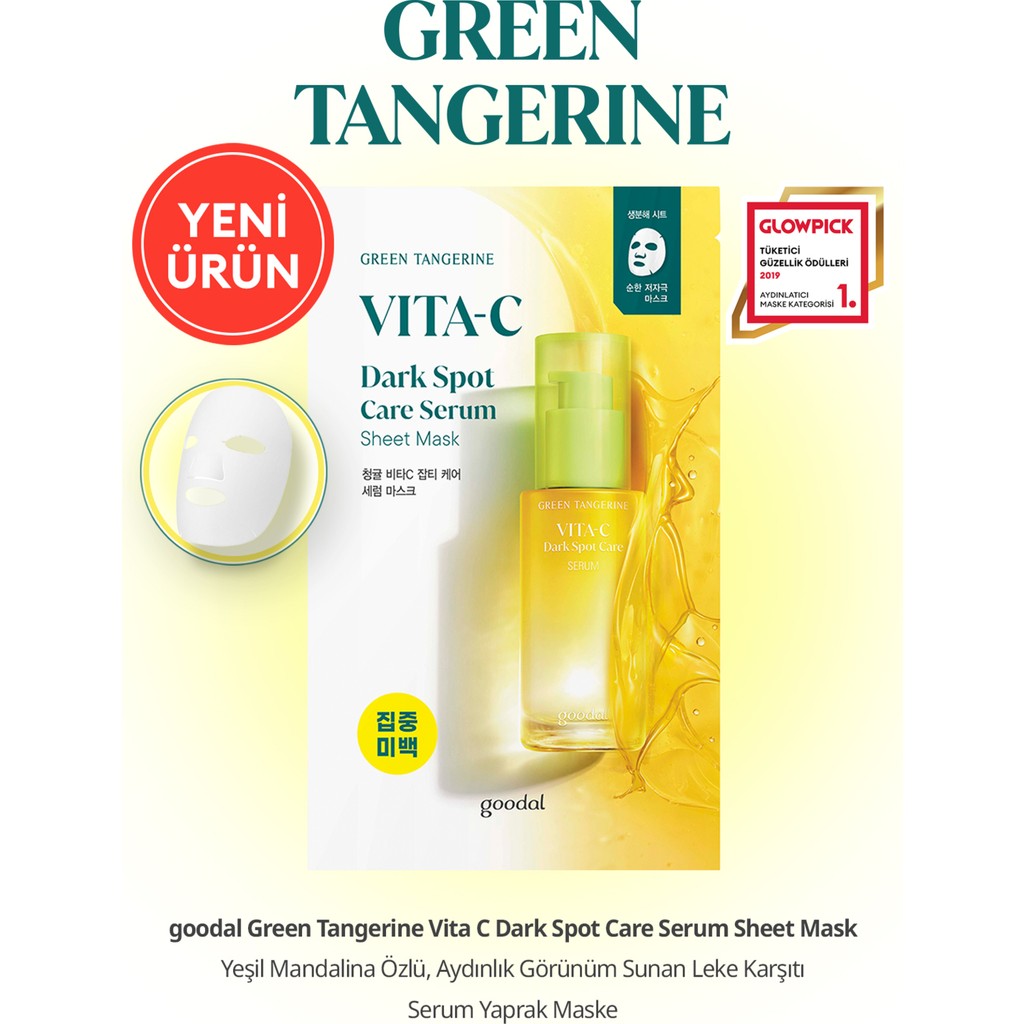 Leke Karşıtı Serum Yaprak Maske Goodal Green Tangerine Vita C Dark Spot Care Serum Sheet Mask Maskeler Fiyatı