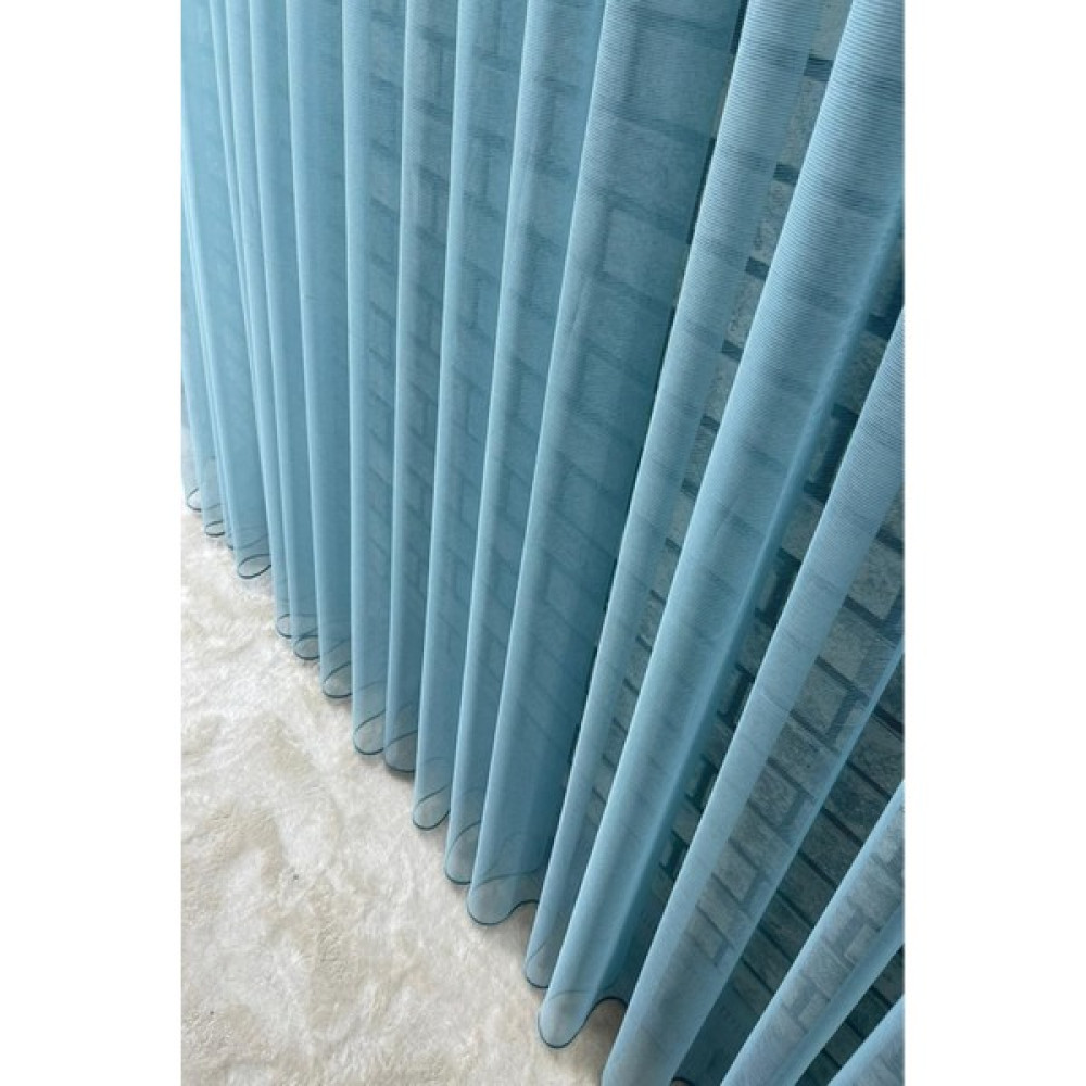 Leminor Petek Üstü Moda Ütü Istemez Taç Blues Tül Kırışmaz Mavi Ağır Çocuk Salon Mutfak Perdesi 1/3 Sık Pile - Ekru - 100 x 170 cm Tül Perde Fiyatı