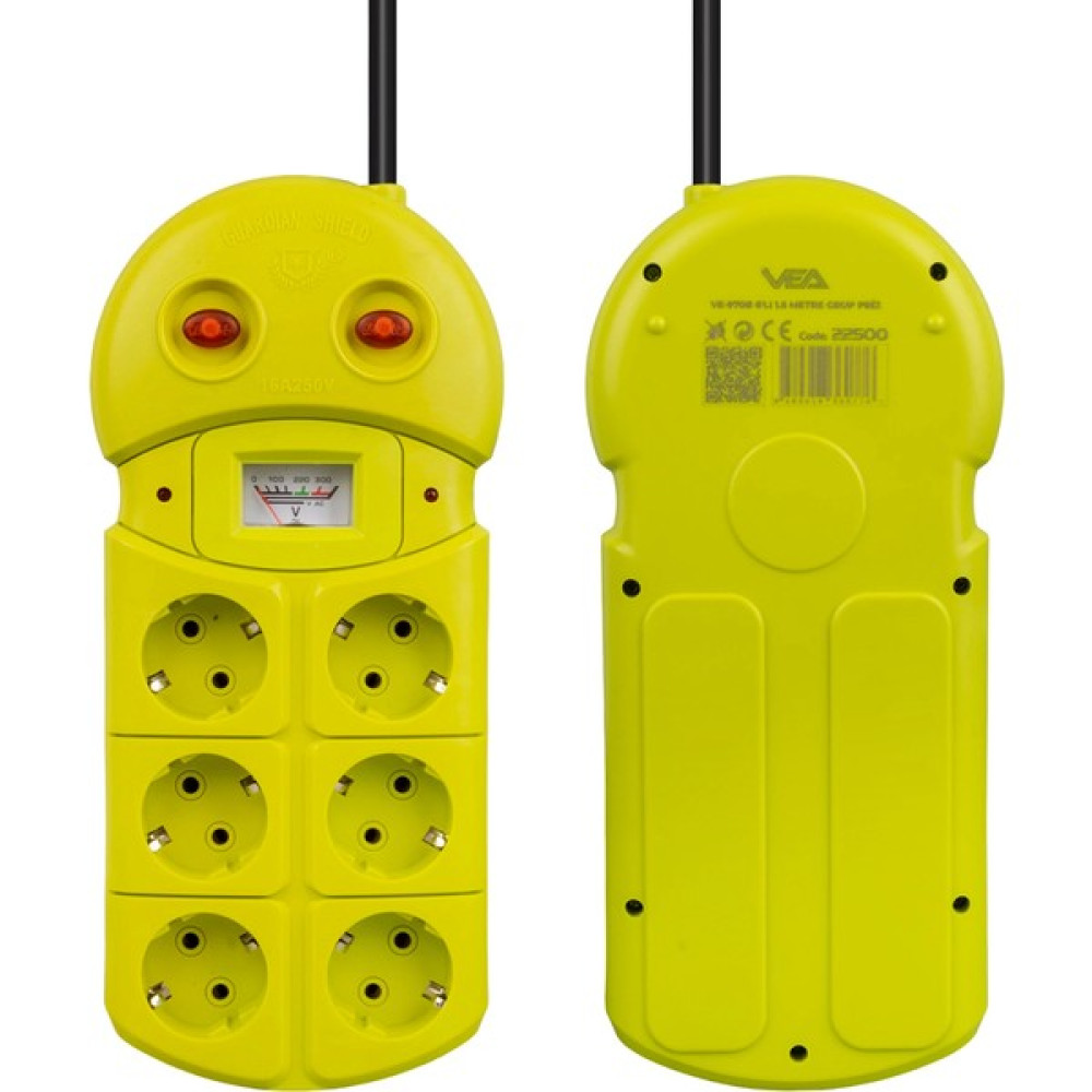 Lemra Vea VE-970B 6'lı 1.5 Metre Grup Priz Prizler Fiyatı