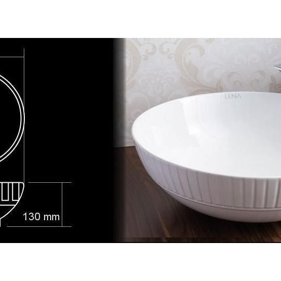 Lena E-4617 Tezgah Üstü Porselen Lavabo