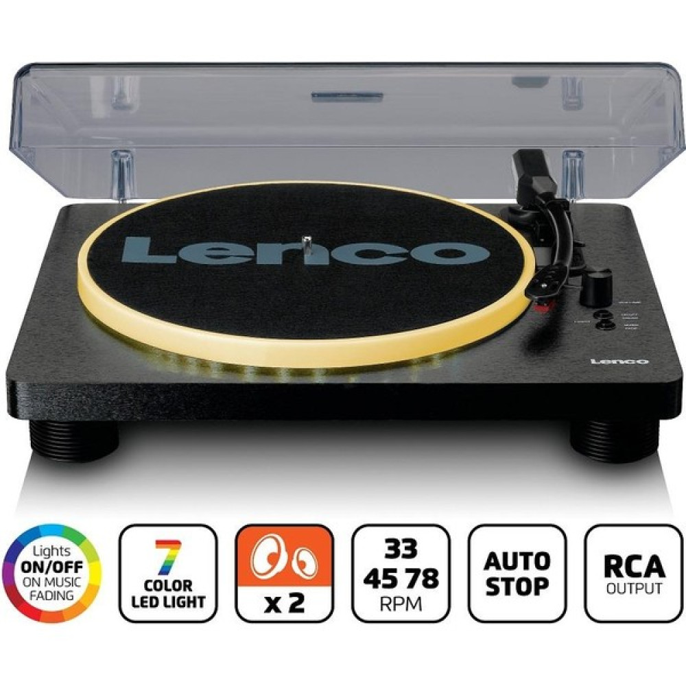 Lenco Ls-50 LED Siyah Hoparlörlü Usbli MP3E Kayıt Özellikli LED Işıklı Pikap Plak Çalar Pikap & Aksesuarları Fiyatı