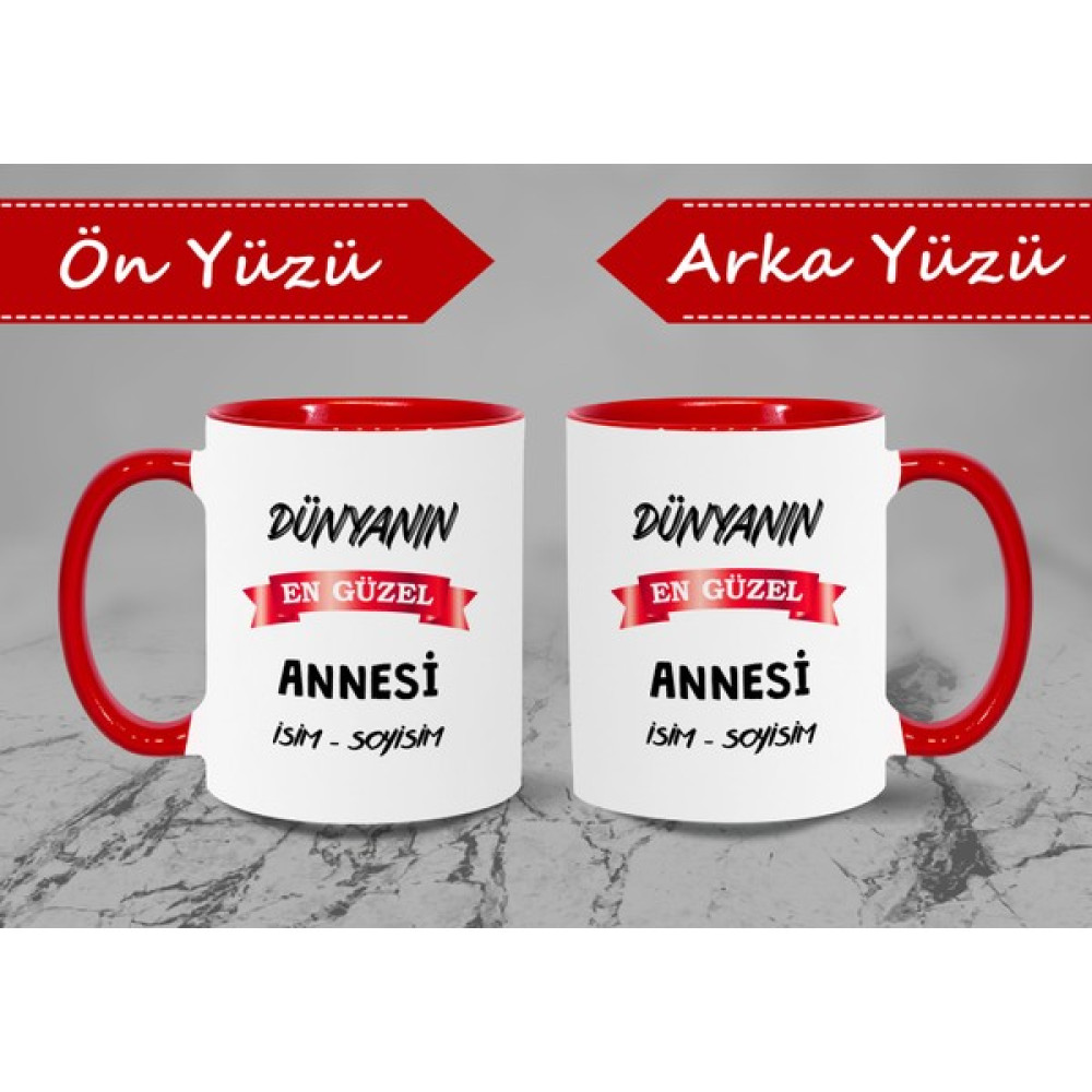 Lenostra Anneye Hediye Dünyanın En Iyi Annesi Kupası Kişiye Özel Isimli Fincan / Bardak / Kahve Takımı Fiyatı