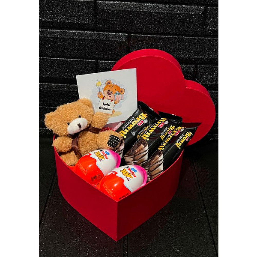 Lenostra Sevgiliye Dogum Gunu Hediyesi Kahverengi Mini Ayıcık - Browni Intense ve Kinder Joy Çikolatalar Altın, Takı & Aksesuar Fiyatı