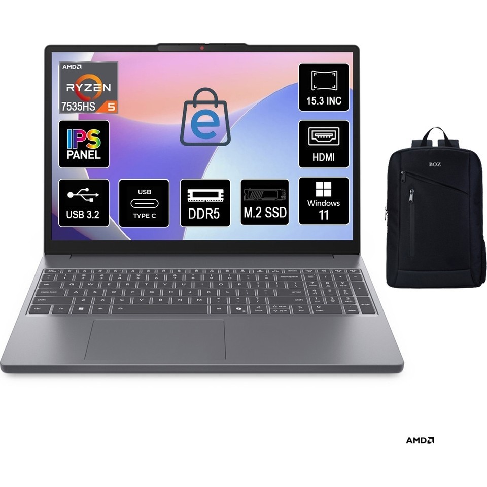 Lenovo Ideapad Slim 3 15ARP10 │ Amd Ryzen 5 7535HS │ 8gb Ddr5 Ram │ 1TB+512GB SSD │15.3" Wuxga IPS 1920X1200 60Hz │windows 11 Pro Laptop │ 83K7009F... Dizüstü Bilgisayar Fiyatı
