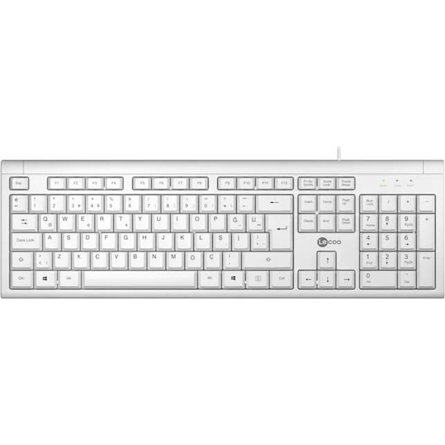 Lenovo Lecoo KB101 Q USB Standart Beyaz Klavye Klavye - Mouse Fiyatı