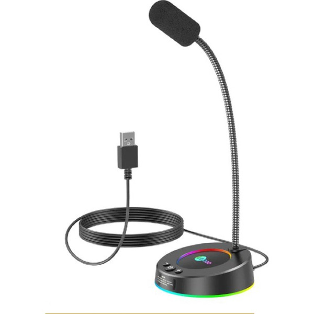 Lenovo Lecoo MC01S USB Kablolu RGB Aydınlatmalı Multimedya 360° Bükülebilir Masaüstü Mikrofon Siyah Bilgisayar Mikrofonu Fiyatı