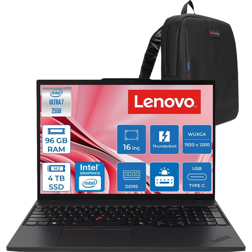 Lenovo T16 Gen4 Intel Core Ultra 7 255U Ddr5 96GB 4tb SSD Intel Graphics 16" Wuxga (1920X1200) IPS 300NITS Freedos Kurumsal Iş Bilgisayarı 21QFS2BH... İşlemci Fiyatı