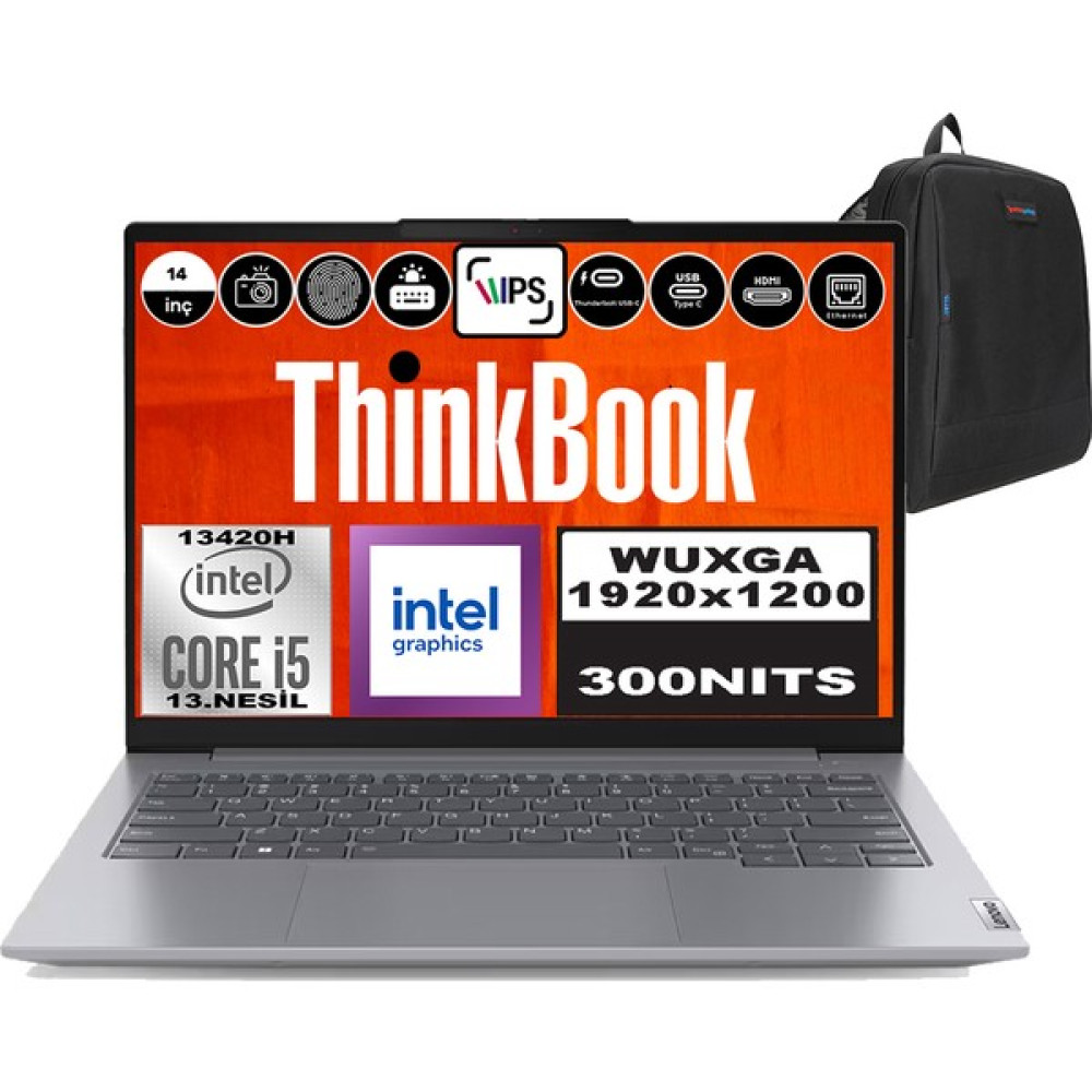 Lenovo Thinkbook 14 G6 Irl Intel Core I5 13420H 40GB Ddr5 4tb SSD 14" Wuxga 300NITS IPS Windows 11 Home Taşınabilir Bilgisayar 21KG00UCTRH16 + Zetta Çanta Oto Boyaları Fiyatı