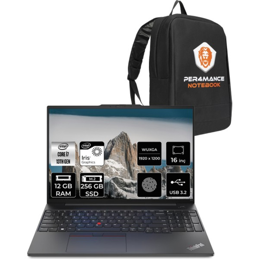 Lenovo Thinkpad E16 Intel Core I7 1355U 12GB 256GB SSD 16" Fhd+ Fdos Taşınabilir Bilgisayar & Per4 Çanta 21JN0007TXP306 Oto Boyaları Fiyatı