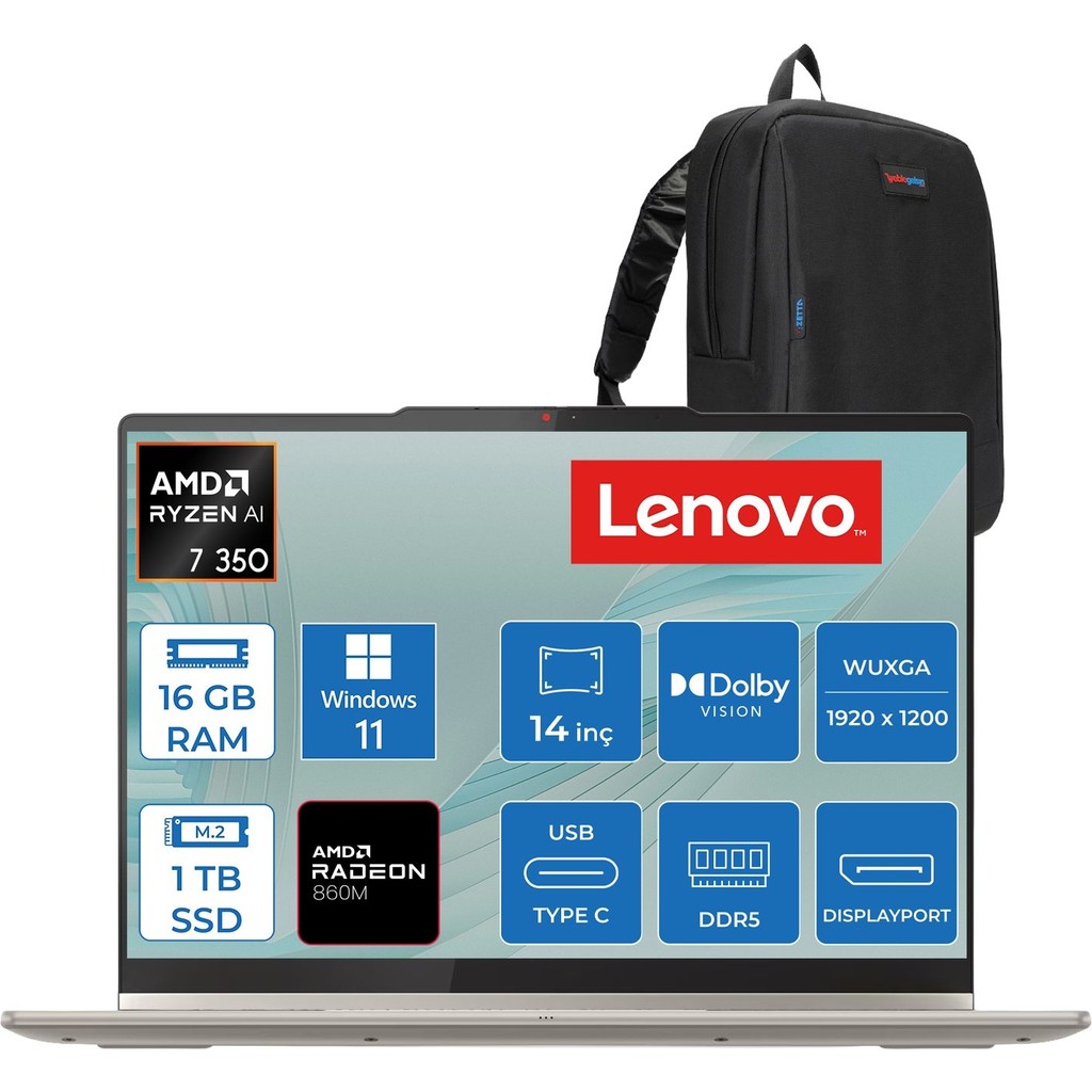 Lenovo Yoga 7 2-In-1 14AKP10 Amd Ryzen Aı 7 350 16GB Ddr5 1tb SSD Amd Radeon™ 860M 14" Wuxga (1920X1200) OLED 600NITS 100% Dcı-P3 Touch WIN11PRO Ta... İşlemci Fiyatı