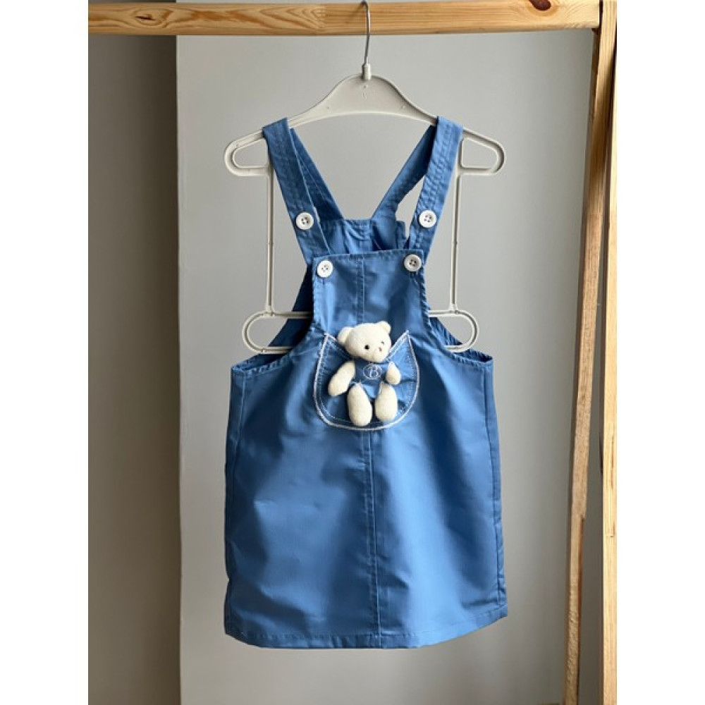 Leo Baby Store Kız Çocuğu Salopet BLT116 Teddy Bear Detailed Salopet Dress Kız Çocuk Elbise Fiyatı