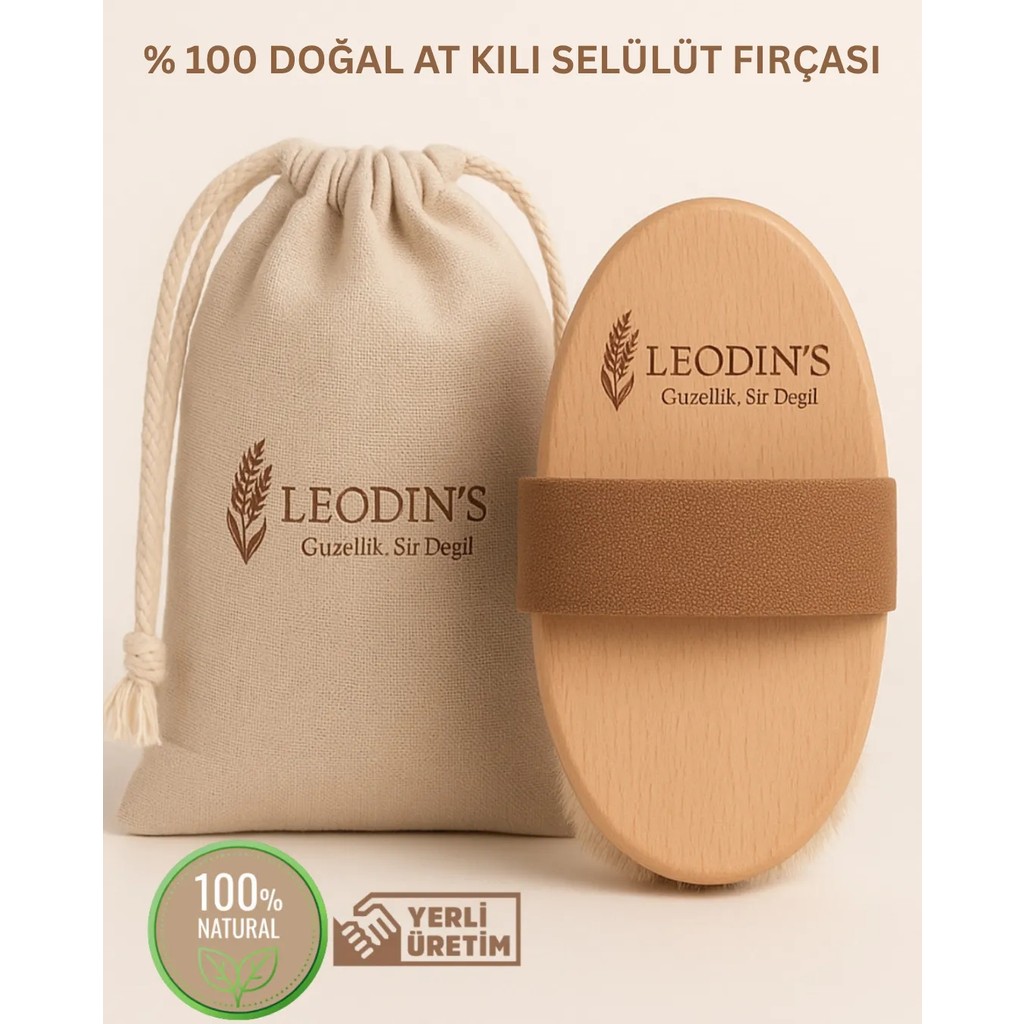 Leodıns %100 Doğal At Kılı Selülit Fırçası 200 gr Kadınlar İçin Selülit Giderici Etki Diğer Fiyatı