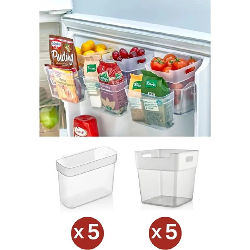 Leon Life 10 Adet Buzdolabı Düzenleyici, Çok Amaçlı Kutu, Kapak Çekmece Dolap Içi Organizer 10’lu Set Saklama Kapları Fiyatı