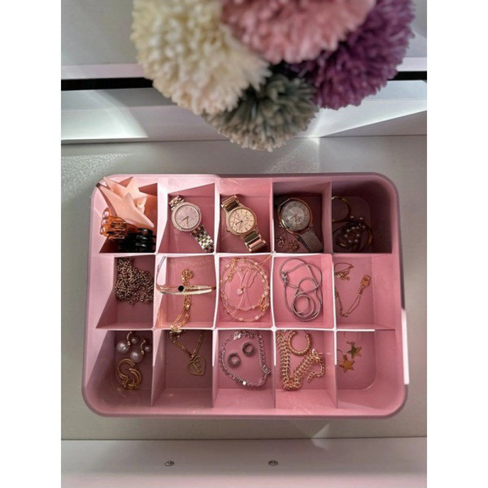 Leon Life 15 Bölmeli Çekmece Içi Düzenleyici Kravat Çorap Takı Organizeri - Pembe Eşya Saklama / Düzenleme Fiyatı