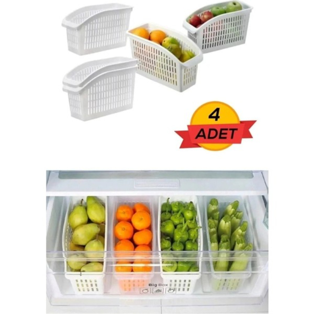 Leon Life Buzdolabı Içi Sebze ve Meyve Düzenleyici Organizer (4 Adet) - Beyaz Saklama Kapları Fiyatı