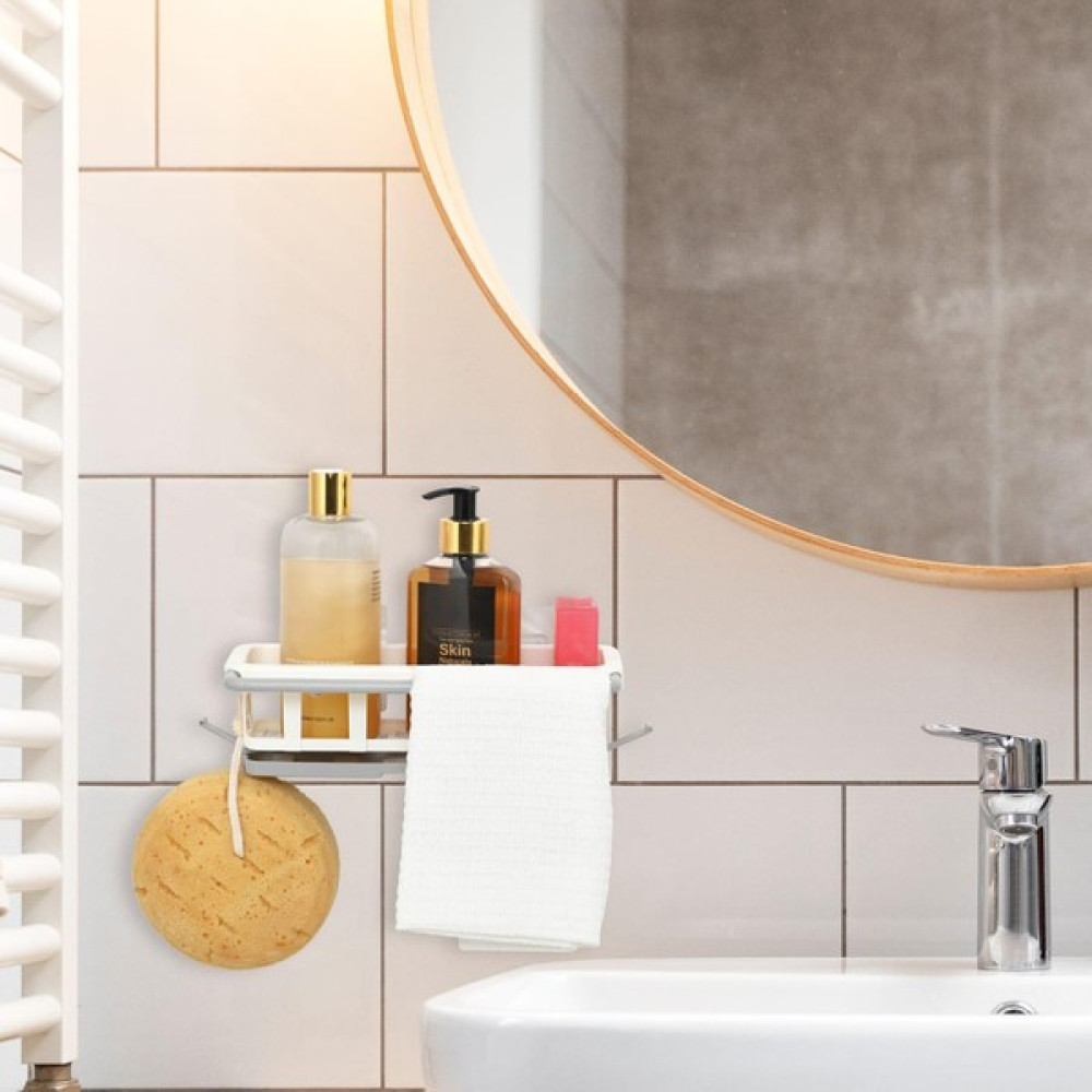 Leon Life Çok Amaçlı Mutfak ve Banyo Yapışkanlı Sabunluk, Şampuanlık Rafı - Krem Duvar Rafı Fiyatı