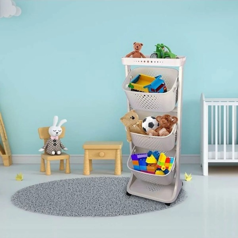 Leon Life Titiz Tekerlekli Geniş Raf 4 Katlı Mutfak Rafı 4 Katlı Sebzelik Açık Gri 749 Açık Gri Saklama Kapları Fiyatı