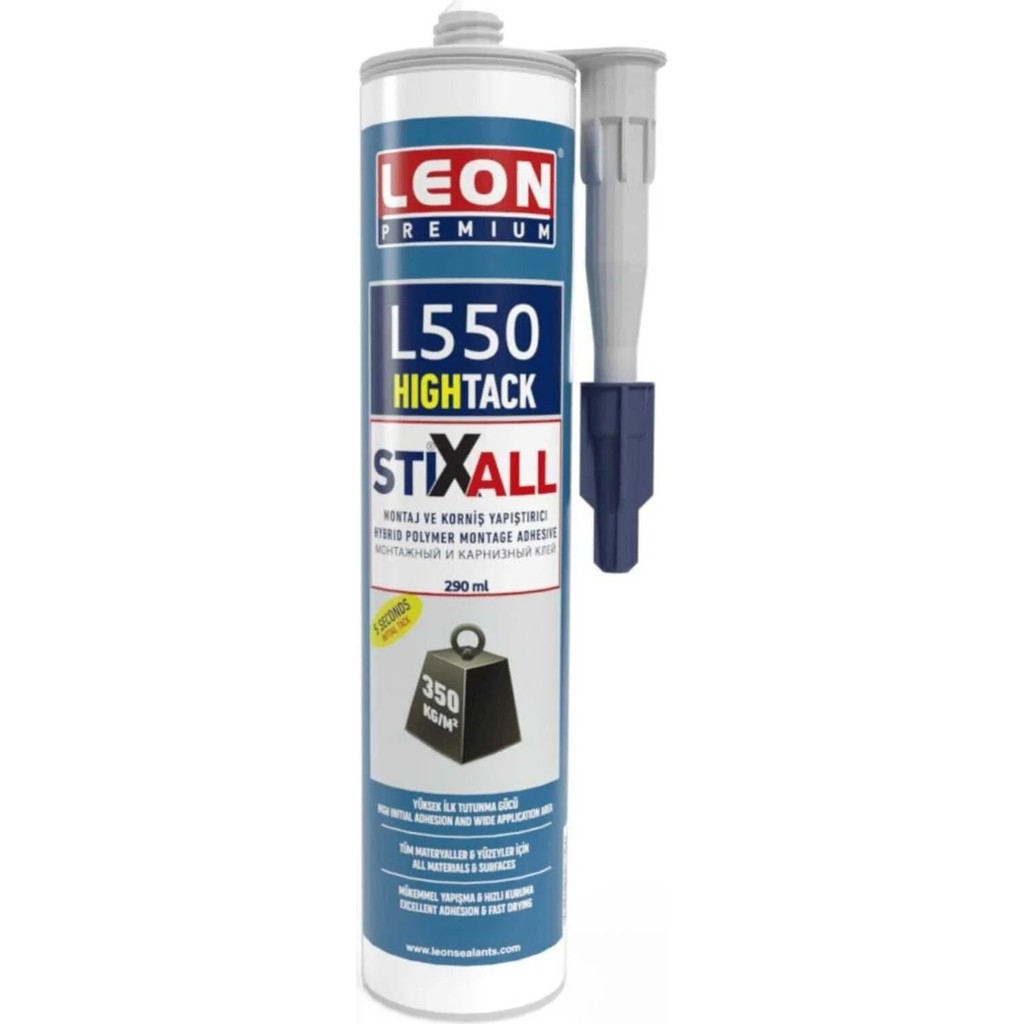 Leon Montaj ve Korniş Yapıştırıcı 350 kg Dayanıklı Tüm Materyeller 280 ml Kornij Silikon Diğer Fiyatı