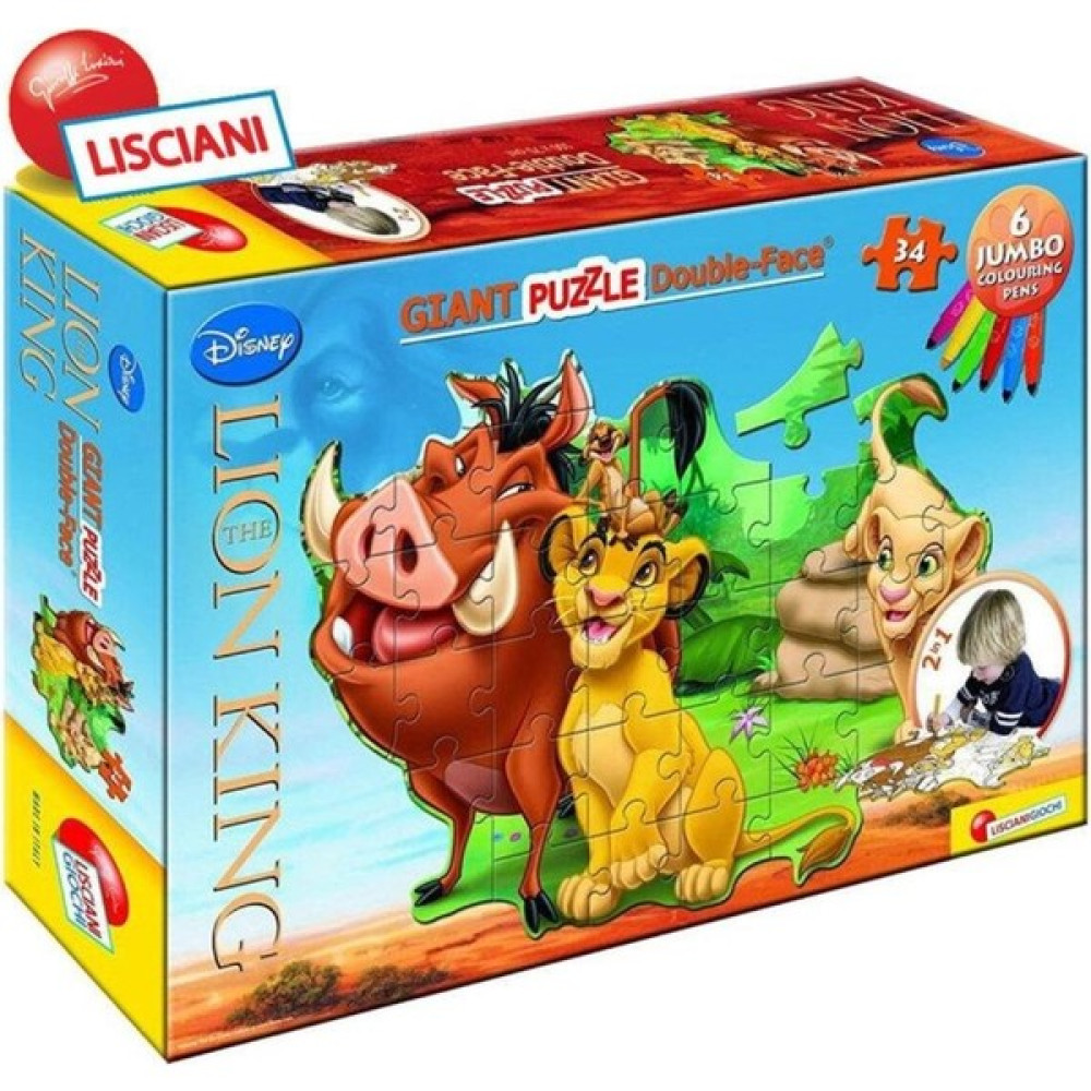 Leonardini - Lisciani - Disney Simba Çift Yüzlü Yapboz - 34 Parça - 1 Oto Boyaları Fiyatı