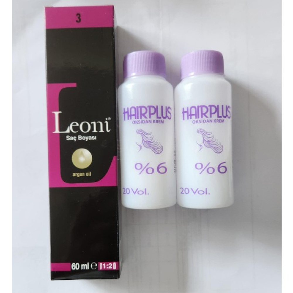 Leoni Saç Boyası 60ML Koyu Kahve 3+ 2ADET Oksidan 20VOLUM 60ML Oto Boyaları Fiyatı