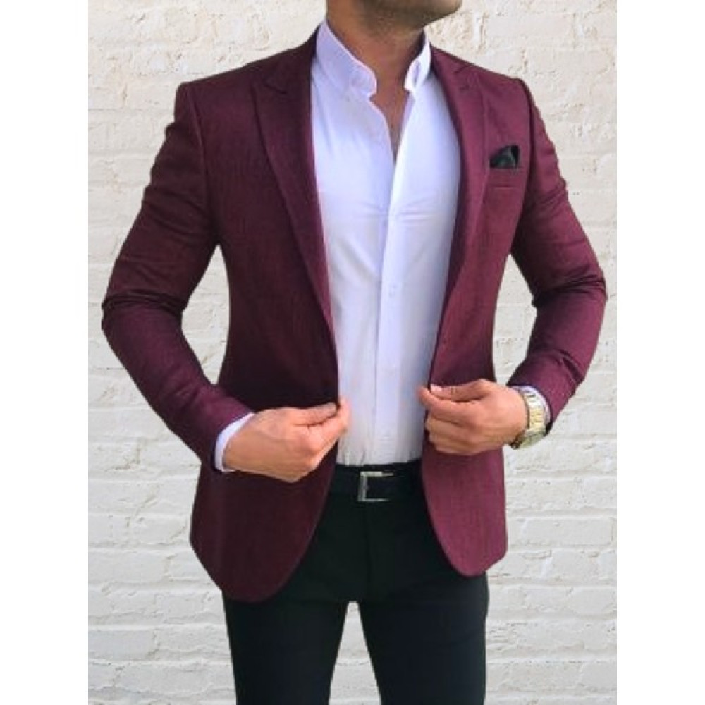 Leonmen Italyan Stil Erkek Slim Fit Blazer Tek Ceket Erkek Ceket Fiyatı