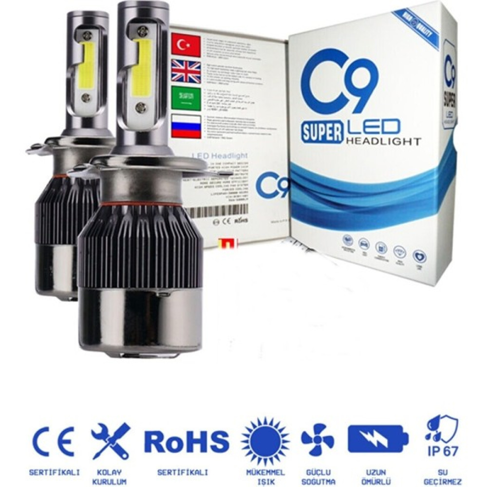 Leonpart C9 H1 LED Xenon Far 9400 Lümen Ampulü Beyaz Yeni Nesil Şimşek Etkili Oto Boyaları Fiyatı