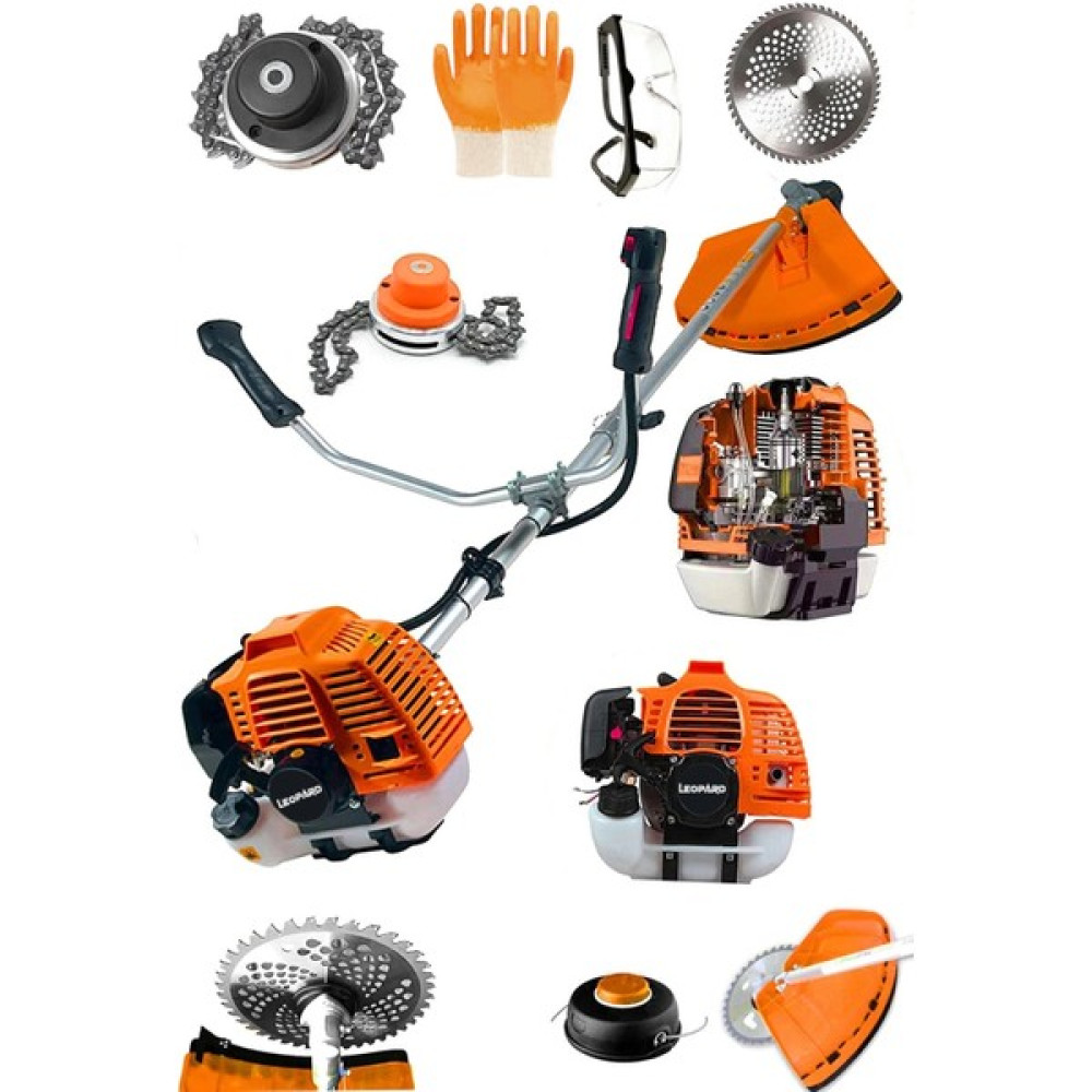 Leopard Alman Teknoloji 12 Hp Tam Profesyonel Bronz Piston Benzinli Ot Çalı Çim Biçme Makinası Yan Tırpan Bahçe Makinesi Fiyatı