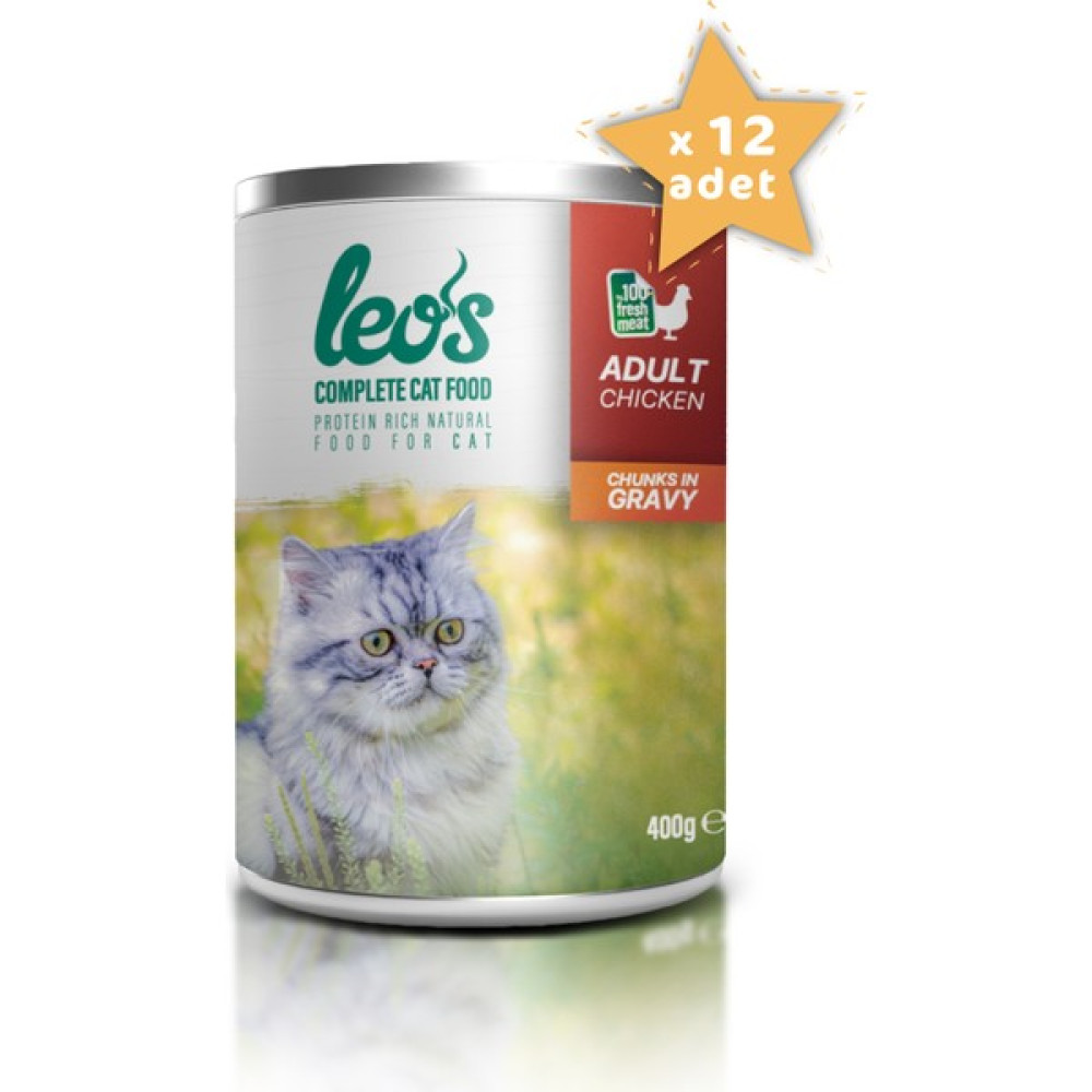 Leos Tavuk Parça Etli Soslu Kedi Konservesi 12x400 Gr Evcil Hayvan Ürünleri Fiyatı