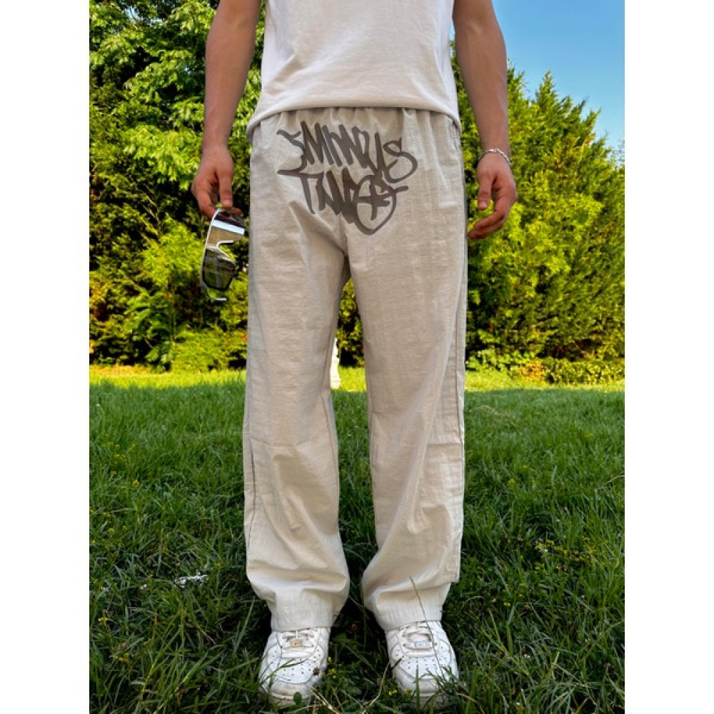 Leox Wear Minus Two Bej Baskılı Baggy Unisex Pantolon Erkek Pantolon Fiyatı