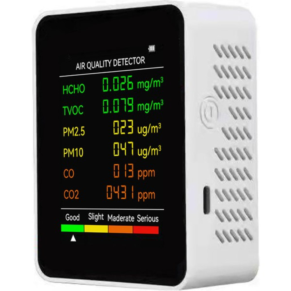 Lepmerk 6 1 Pm2.5 PM10 Hcho Tvoc Co Co2 Çok Fonksiyonlu Hava (Yurt Dışından) - 11.8×11.5×4.8cm - Hava Kalitesi Ölçer Diğer Test ve Ölçüm Cihazları Fiyatı