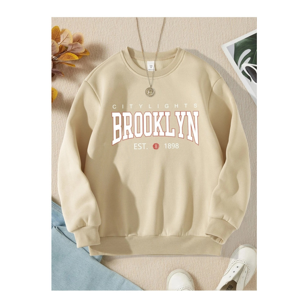 LePold Bej Brooklyn Baskılı Sweatshirt 12-13 Yaş Beden Bayan Sweatshirt Fiyatı