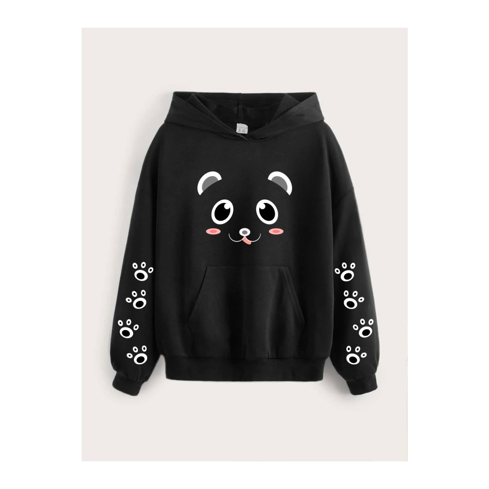LePold Kapşonlu Panda Kol Baskılı Kız/erkek Çocuk Sweatshirt 13-15 Yaş Beden Bayan Sweatshirt Fiyatı