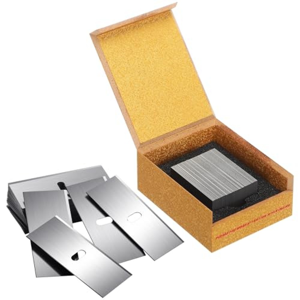 Leriton 100 Pcs Replacement Mat Blades Stainless Steel Mat Cutter Blade for Framing