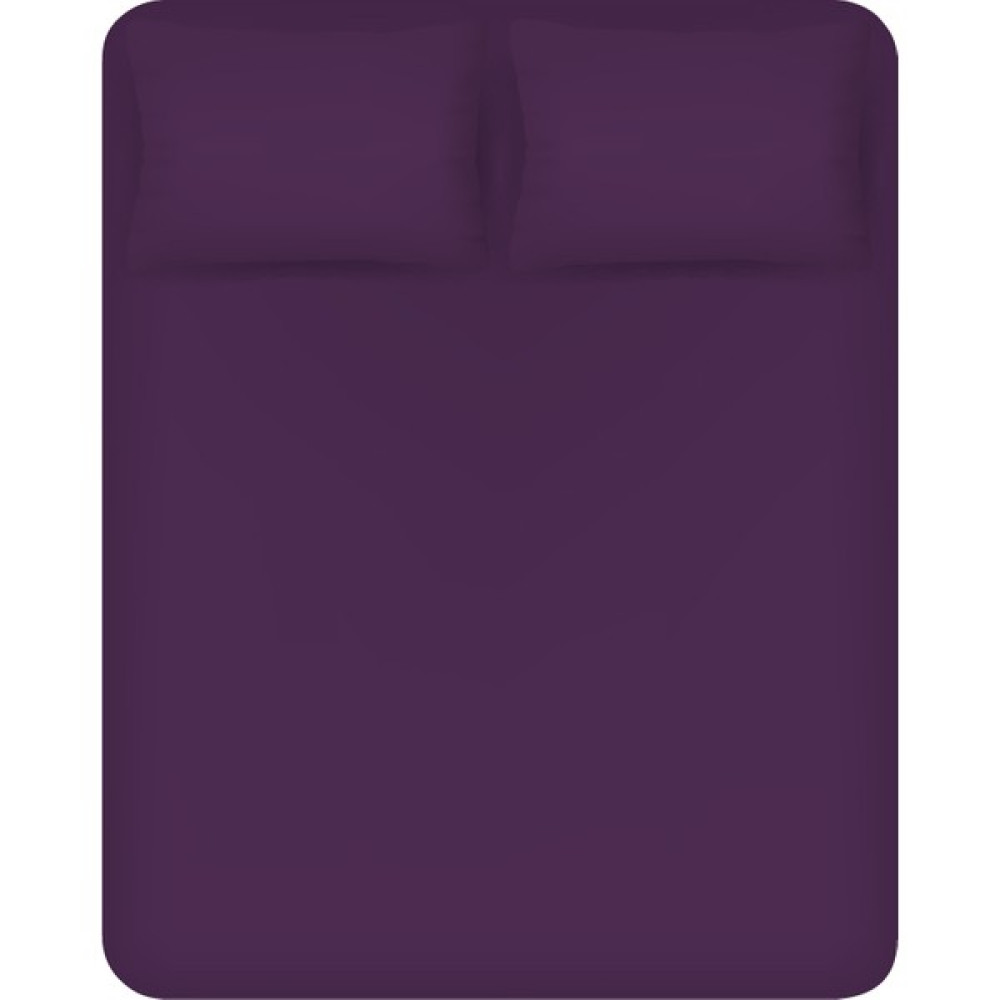 Leruum London Çift Kişilik Çarşaf Takımı %100 Pamuklu Lastikli Çarşaf + 2 Adet Yastık Kılıfı (50X70) - 160 x 200 cm - Mor Çarşaf Fiyatı