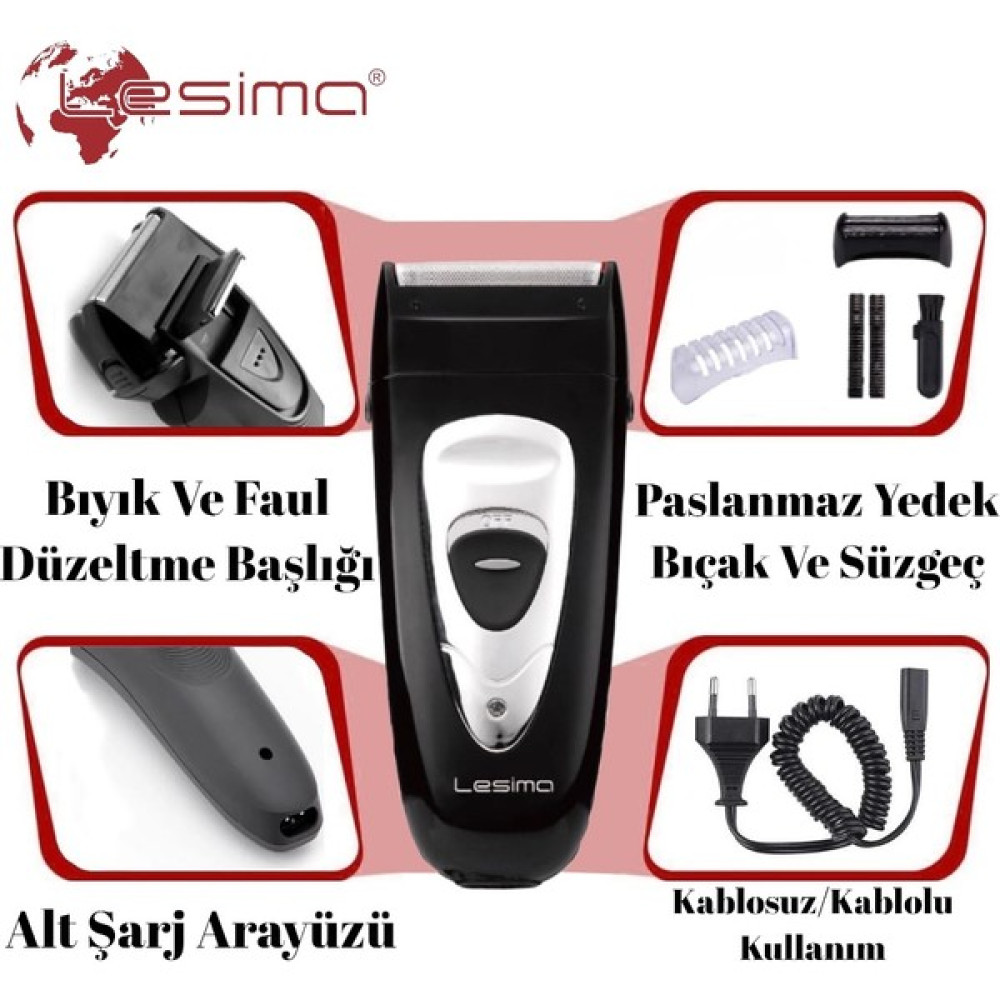 Lesima LS-100 Serisi Sakal Yanak Tıraş ve Faul Düzeltme Tıraş Makinesi Tıraş Makineleri Fiyatı