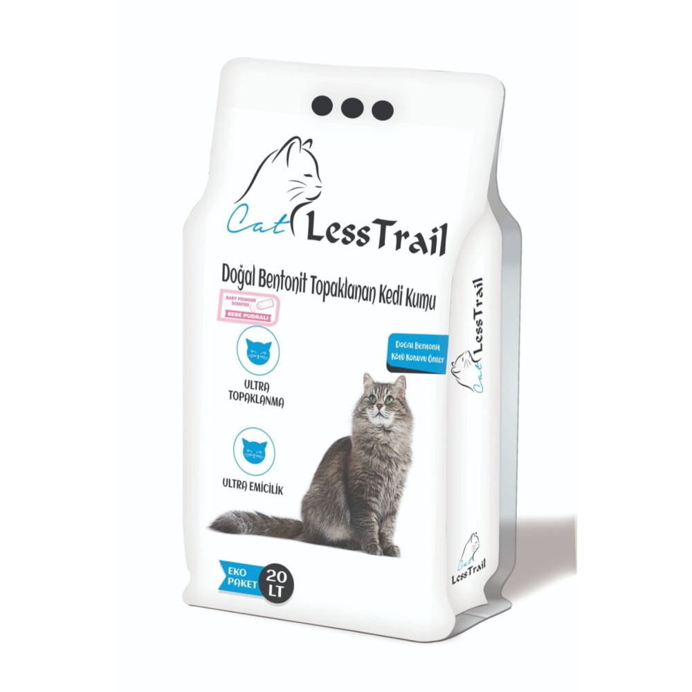 LESS Trail 20 Lt Ince Tane Pudra Kokulu Beyaz Bentonit Kedi Kumu Evcil Hayvan Ürünleri Fiyatı