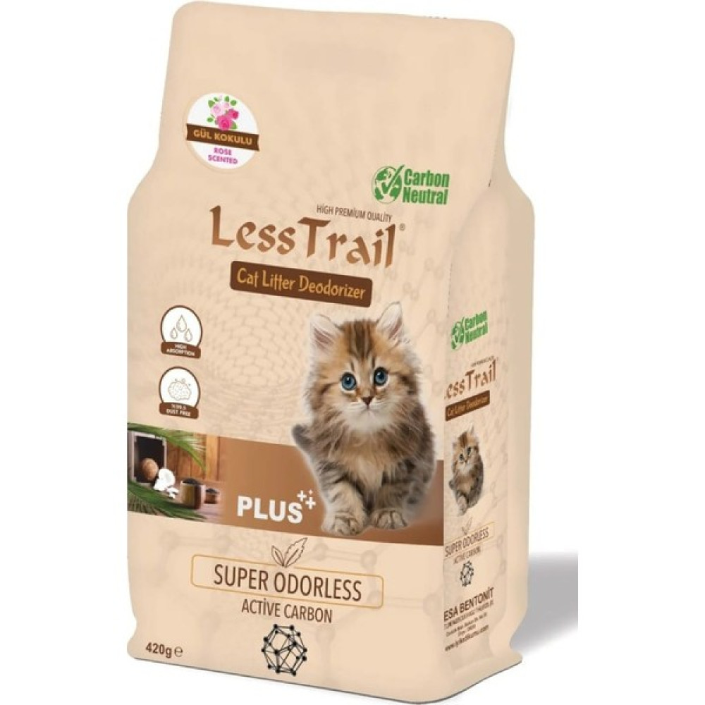 Less Trail Less Trailless Trail Kedi Kumu Koku Giderici Active Karbon 420GR +Gül Kokulu Evcil Hayvan Ürünleri Fiyatı