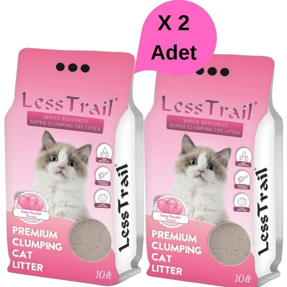 Less Trail Pudra Kokulu Kedi Kumu 10 lt x 2 Adet 20 lt Evcil Hayvan Ürünleri Fiyatı