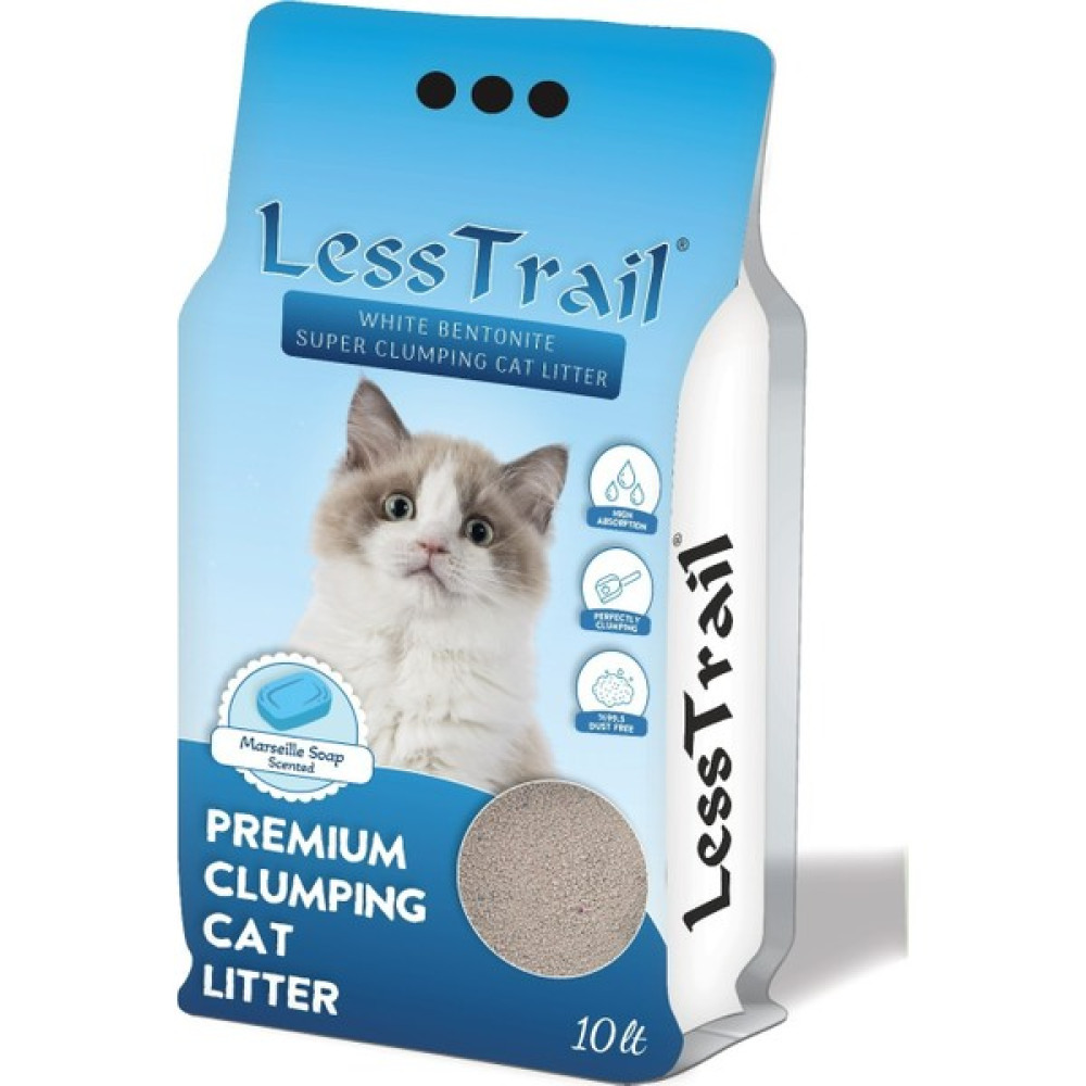Less Trail Süper Premium Marsilya Sabun Kokulu 10 lt Beyaz Bentonit Kedi Kumu Evcil Hayvan Ürünleri Fiyatı