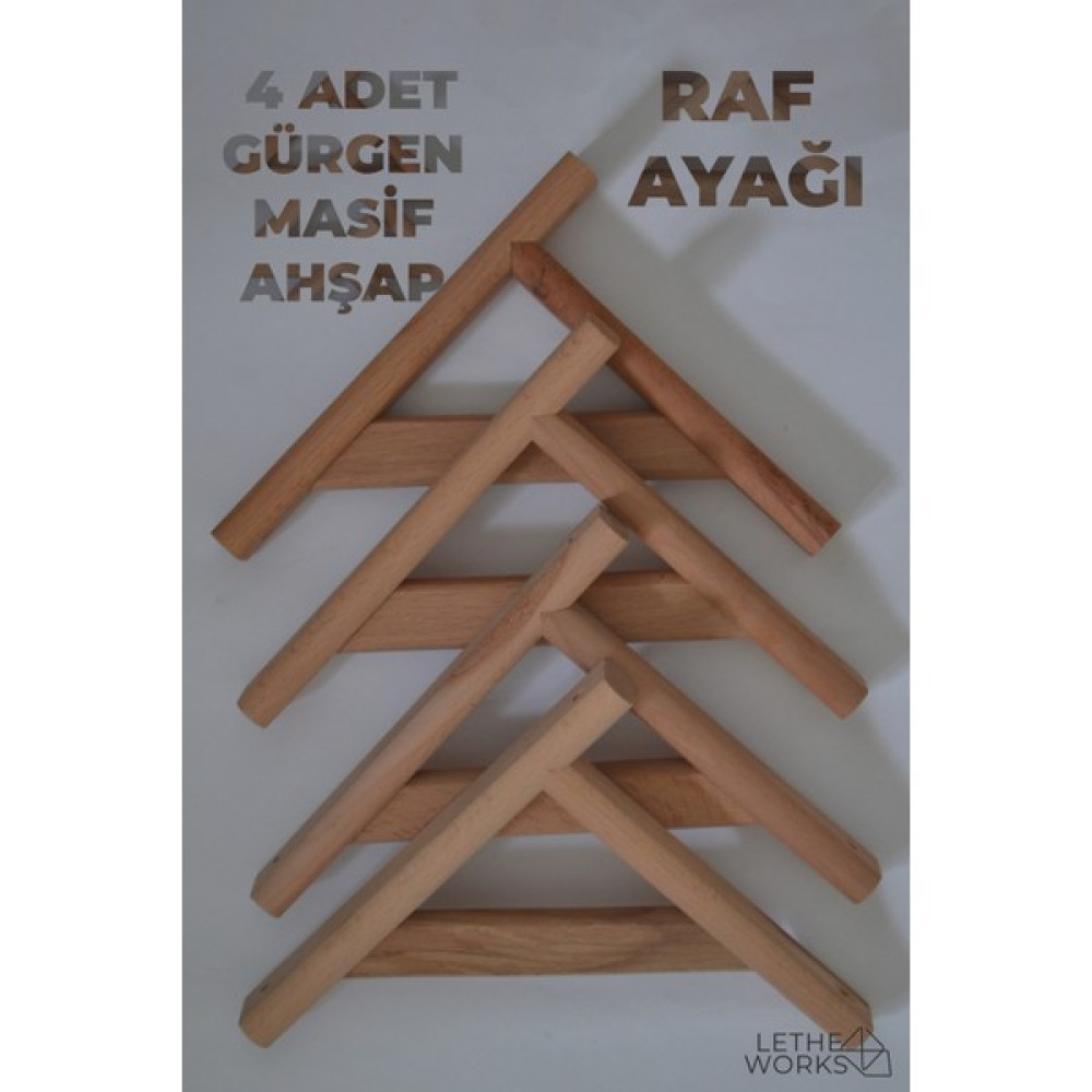 Lethe Works Raf Ayağı, Gürgen Ahşap (4 Adet) (Natural) Ev & Dekorasyon Aksesuarları Fiyatı