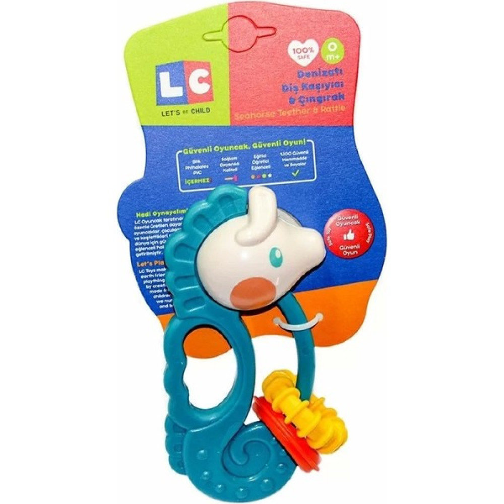 Let's Be Child Lc Deniz Atı Çıngırak ve Diş Kaşıyıcı - Yeşil Bebek Oyuncakları Fiyatı