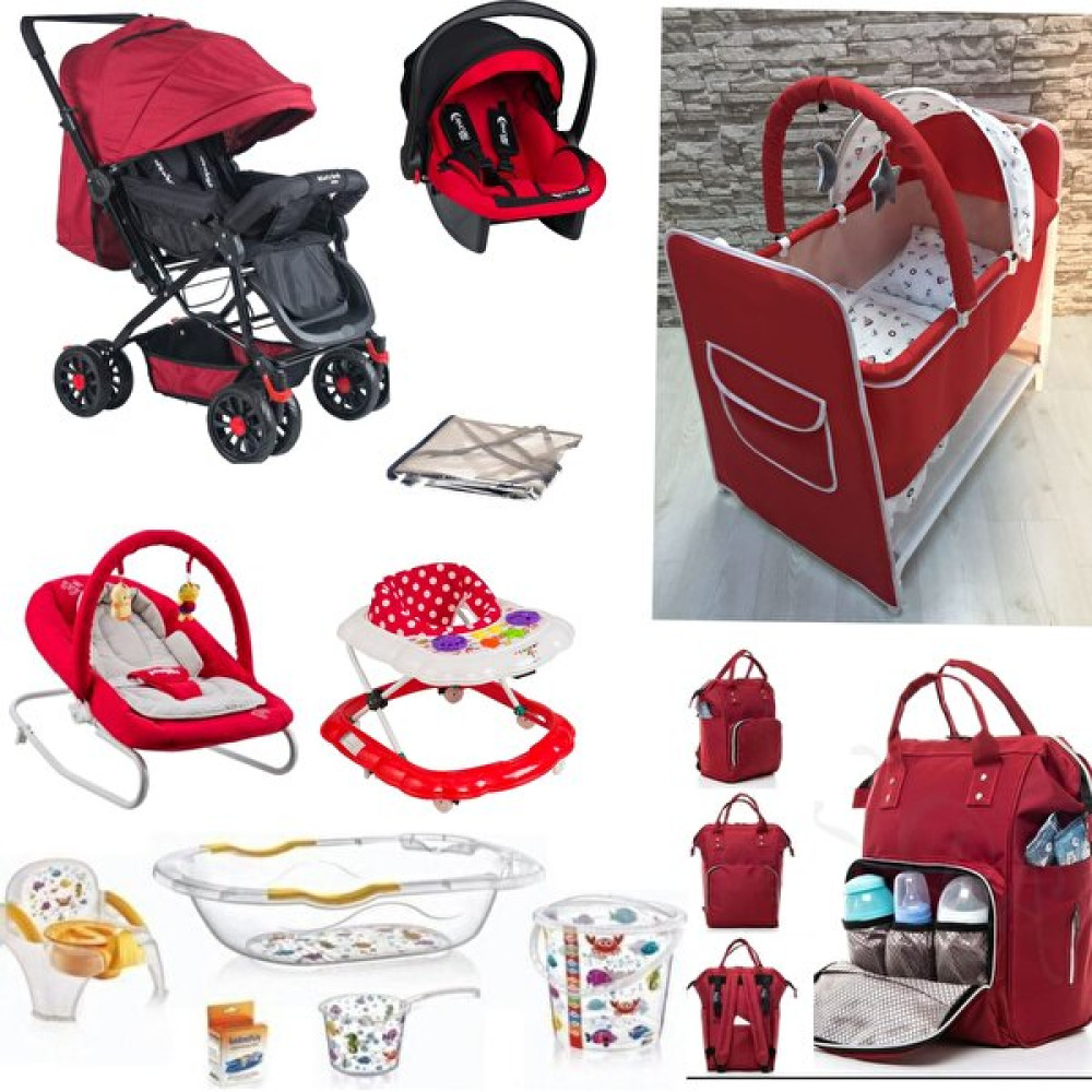 Lets Go Baby 12 Parça Çift Yön Bebek Arabası Beşik Ana Kucağı Yürüteç Küvet Takımı Puset Bebek Çeyiz Seti Bebek Arabası ve Pusetler Fiyatı