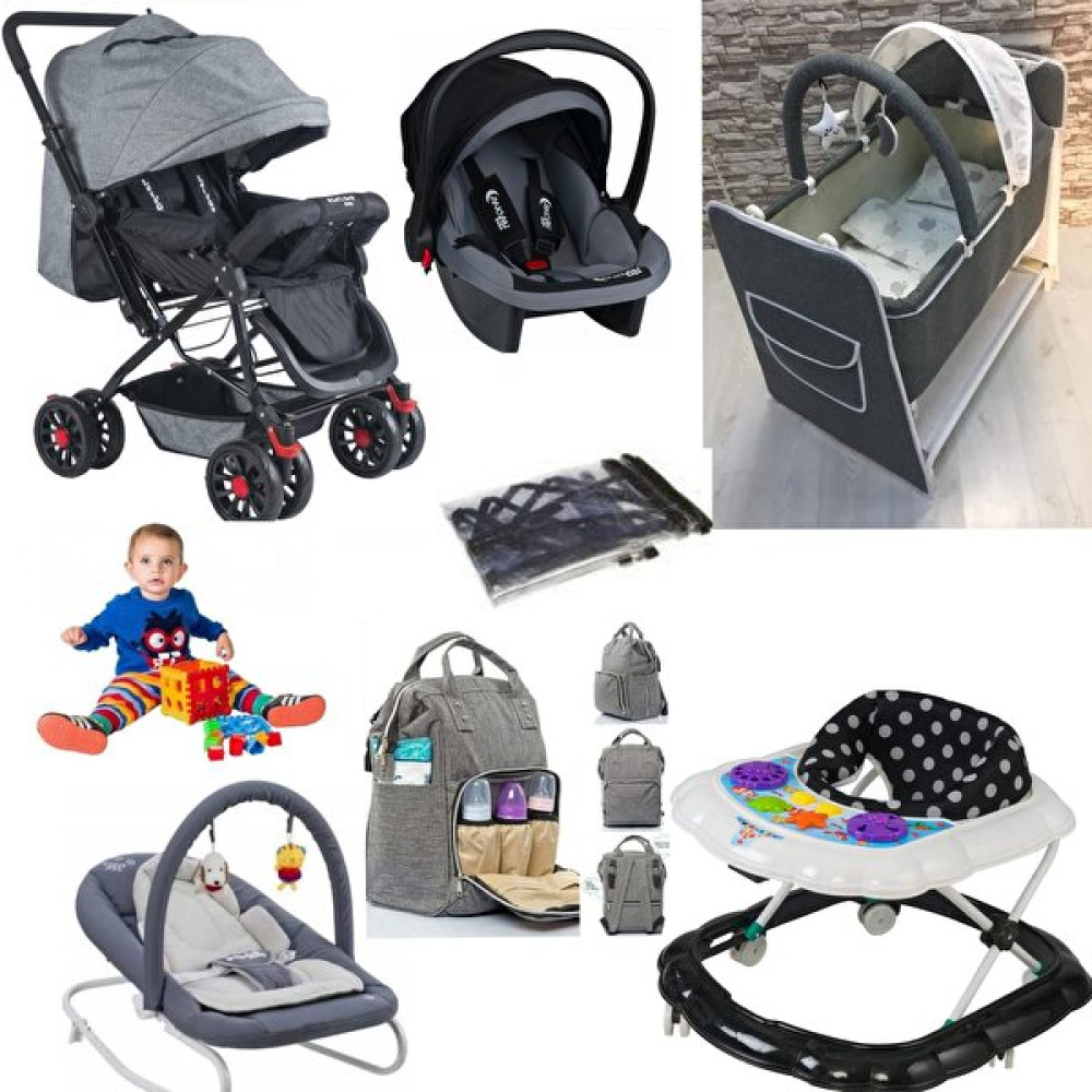 Lets Go Baby 8 Parça Çift Yön Bebek Arabası Beşik Ana Kucağı Yürüteç Puset Yağmurluk Çanta Bebek Çeyiz Seti Bebek Arabası ve Pusetler Fiyatı