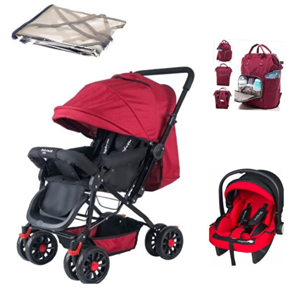 Lets Go Baby Çift Yönlü Bebek Arabası Puset Ana Kucağı Anne Bebek Çantası Yağmurluk 4 Parça Set Bebek Arabası ve Pusetler Fiyatı