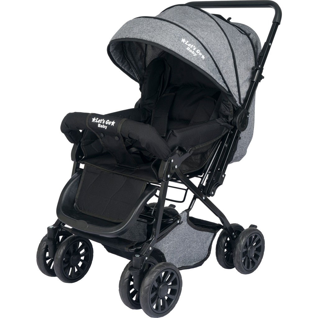 Let's Go Baby Çift Yönlü Tam Kapanır Tente Bebek Arabası - Gri Bebek Arabası ve Pusetler Fiyatı