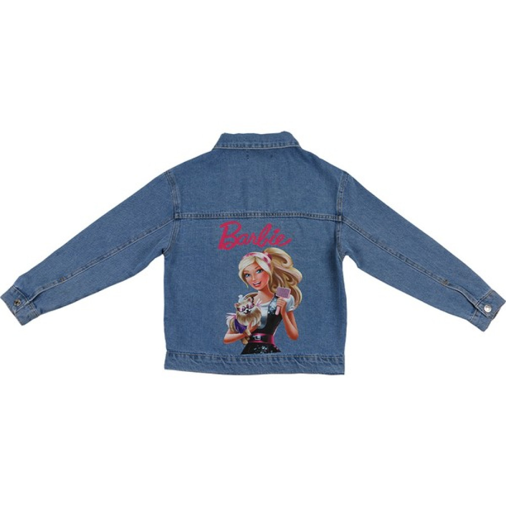 Leva Kids Barbie Baskılı Mavi Renk Çocuk Kot Ceket 2273 Levakids Kız Çocuk Mont Fiyatı