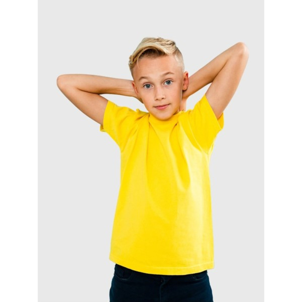 Leva Kids Bisiklet Yaka Sarı Çocuk T-Shirt Erkek Çocuk T-shirt Fiyatı