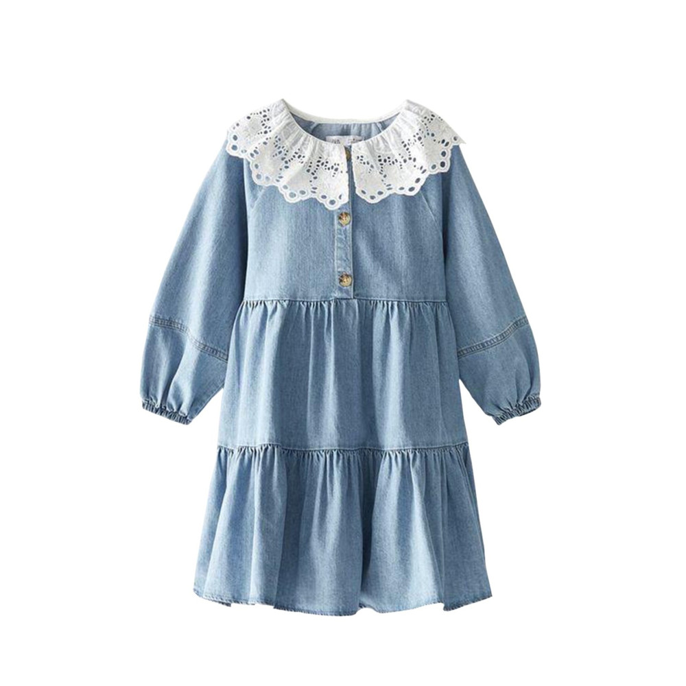 Leva Kids Kız Çocuk Denim Uzun Kol Kot Elbise 2238 3-4 Yaş Beden Elbise Fiyatı